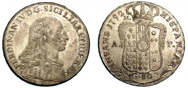 1/2 Piastra 4° tipo 1792 (Napoli)