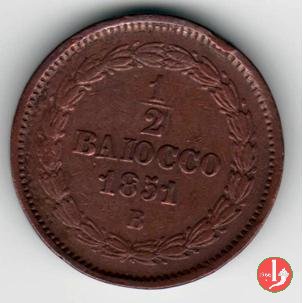 1/2 baiocco scudo a targa 1851 (Bologna)