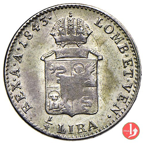 1/4 di lira 1843 (Venezia)