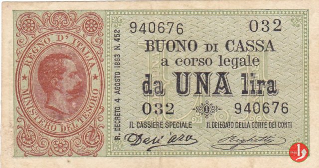 1 Lira Primo & Secondo Tipo 1894