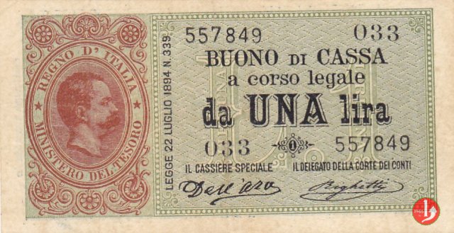 1 Lira Primo & Secondo Tipo 1894