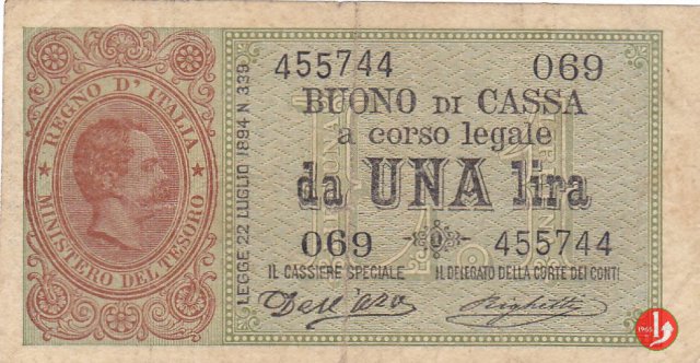 1 Lira Primo & Secondo Tipo 1895