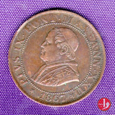 1/2 soldo o 2,5 centesimi 1867 (Roma)