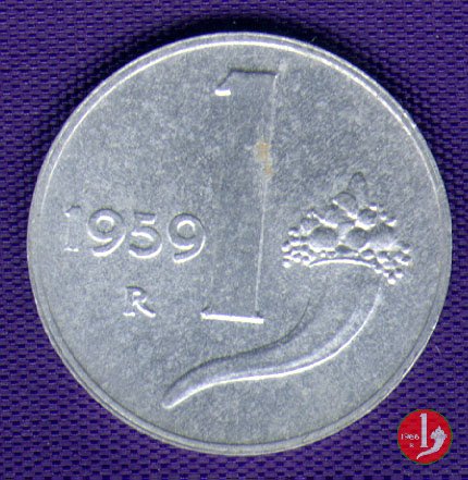 1 lira cornucopia 1959 (Roma)