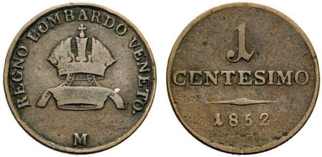 1 centesimo 1852 (Milano)