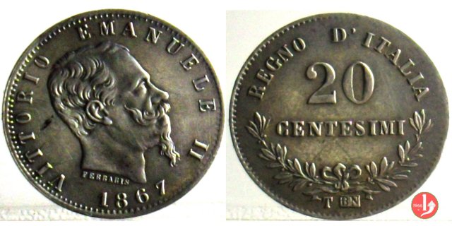 20 centesimi valore 1867 (Torino)