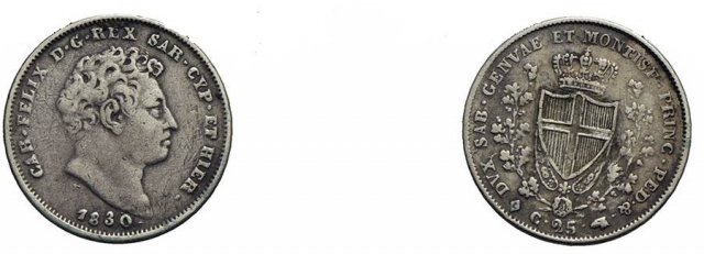25 centesimi 1830 (Torino)