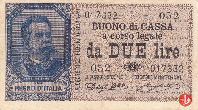 2 Lire Umberto I 1897