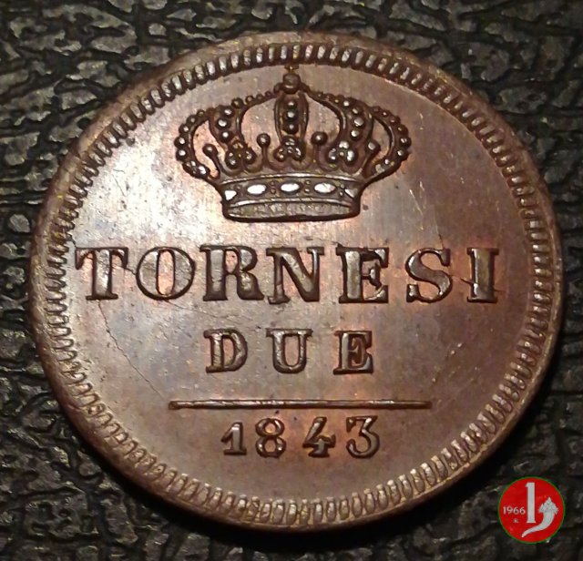 2 Tornesi 1843 (Napoli)