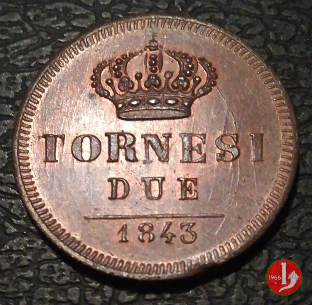 2 Tornesi 1843 (Napoli)