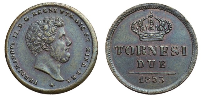 2 Tornesi 1853 (Napoli)