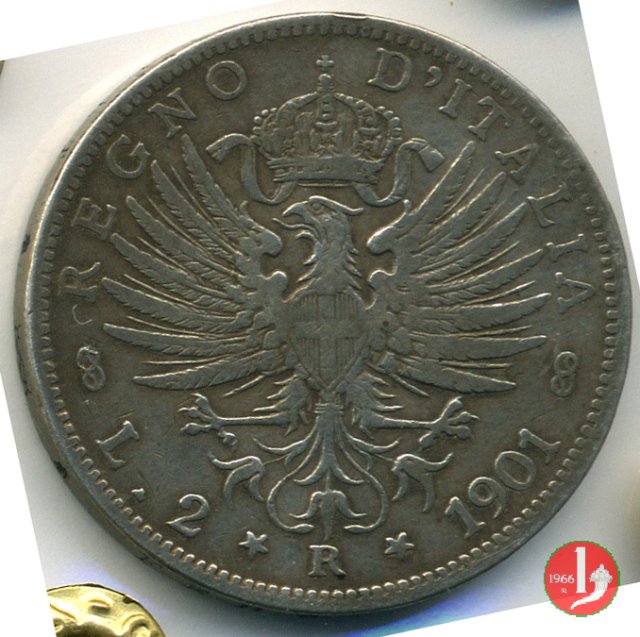 2 lire aquila sabauda 1901 (Roma)