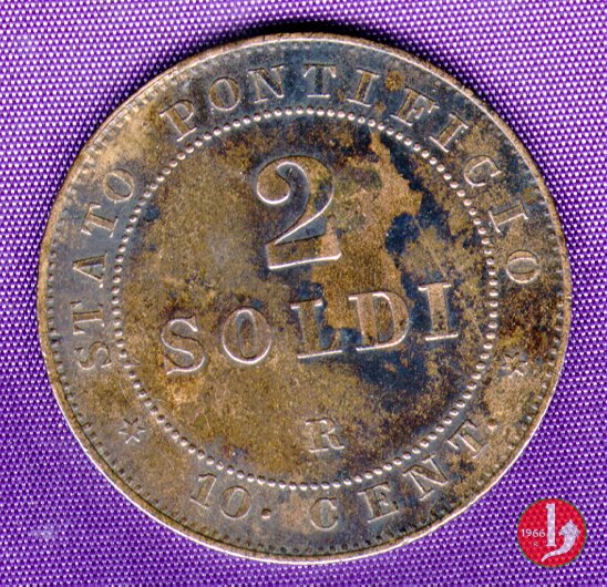 2 soldi o 10 centesimi 1866 (Roma)