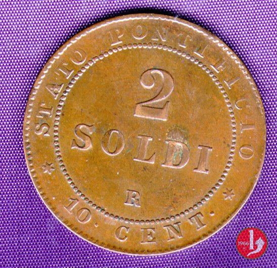 2 soldi o 10 centesimi 1867 (Roma)