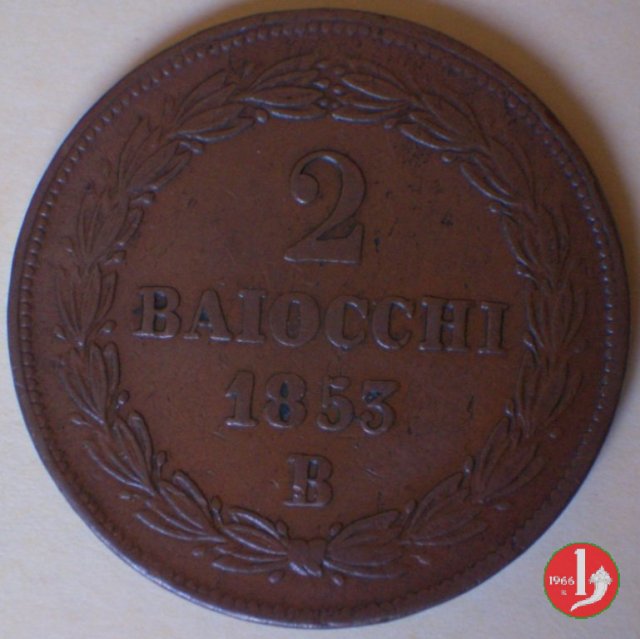 2 baiocchi 2° tipo 1853 (Bologna)