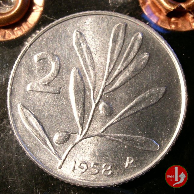 2 lire olivo 1958