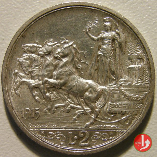 2 lire quadriga briosa 1915 (Roma)