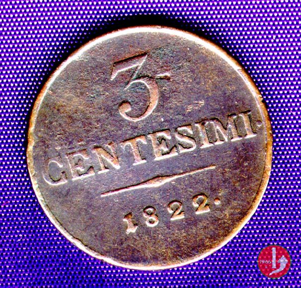 3 centesimi 1822 (Milano)