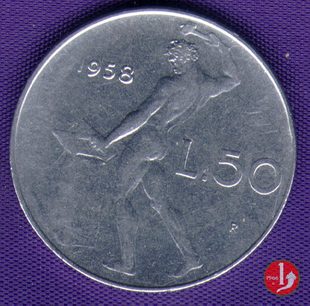 50 lire Vulcano 1958 (Roma)