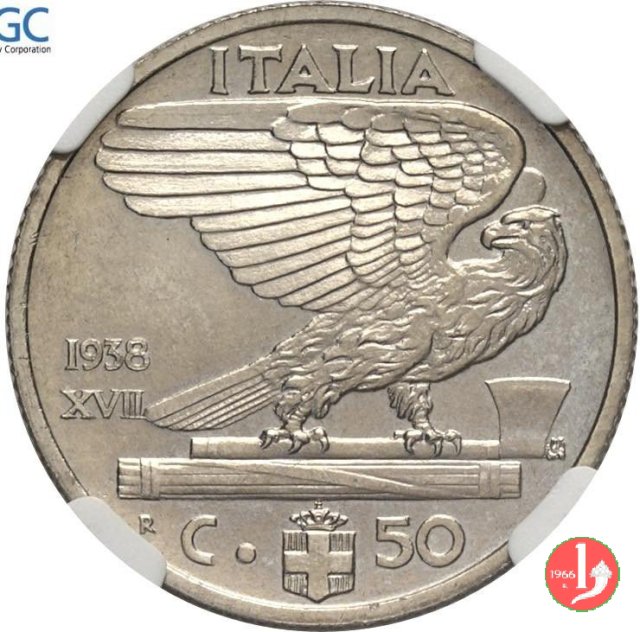 50 centesimi impero 1938 (Roma)