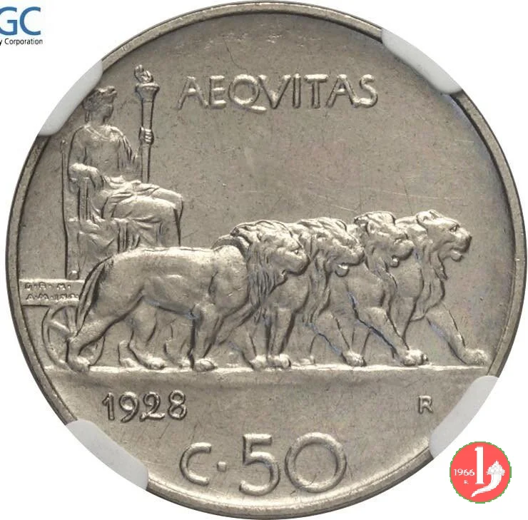 50 centesimi leoni 1928 (Roma)