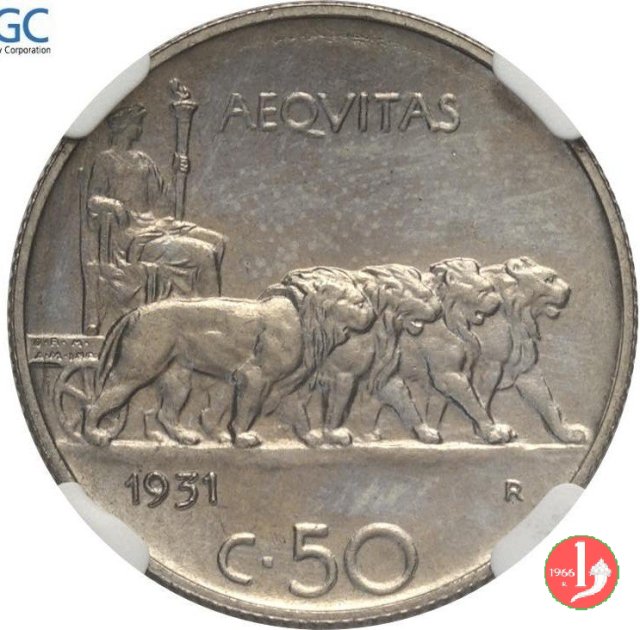 50 centesimi leoni 1931 (Roma)