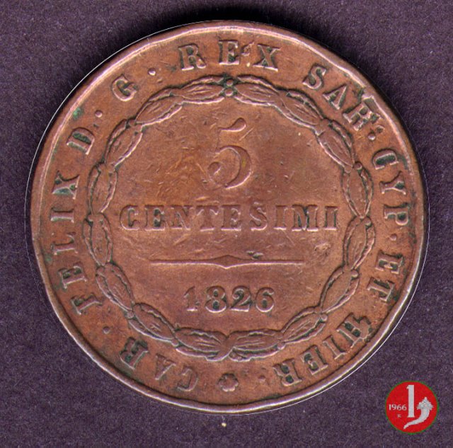 5 centesimi 1826 (Torino)