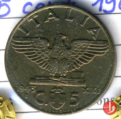 5 centesimi impero bronzital 1943 (Roma)