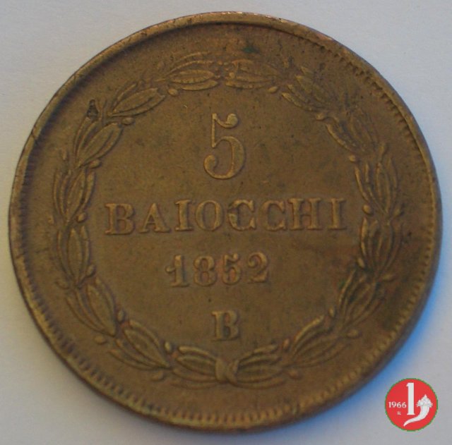 5 baiocchi 2° tipo 1852 (Bologna)