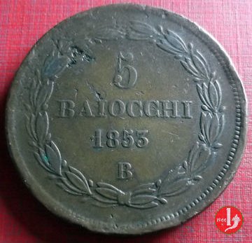 5 baiocchi 2° tipo 1853 (Bologna)