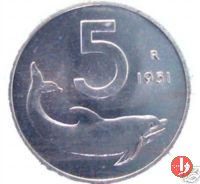 5 lire delfino 1951 (Roma)