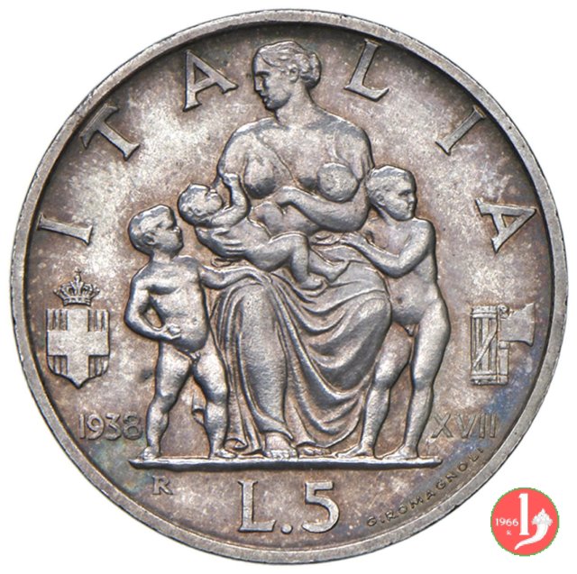 5 lire famiglia 1938 (Roma)