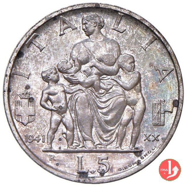 5 lire famiglia 1941 (Roma)