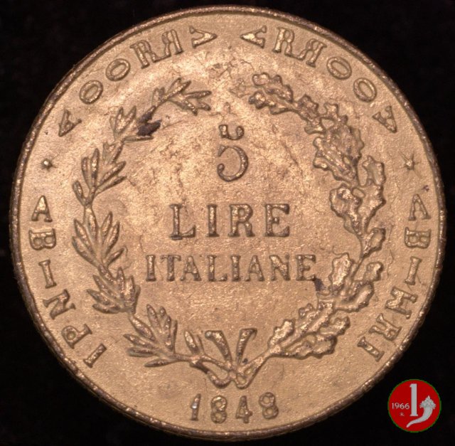 5 lire italiane 1848