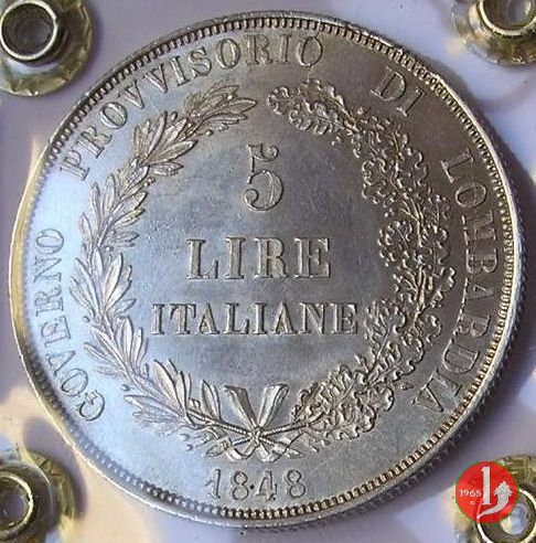 5 lire italiane 1848 (Milano)