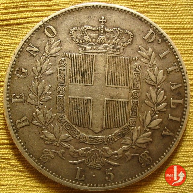 5 lire o scudo 1865 (Torino)