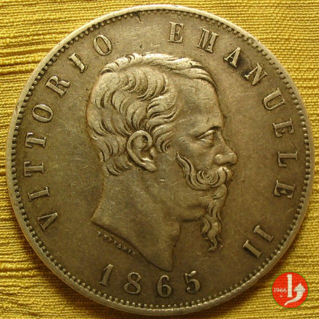 5 lire o scudo 1865 (Torino)