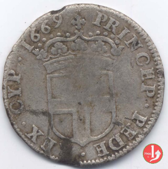 5 soldi II tipo 1669 (Torino)