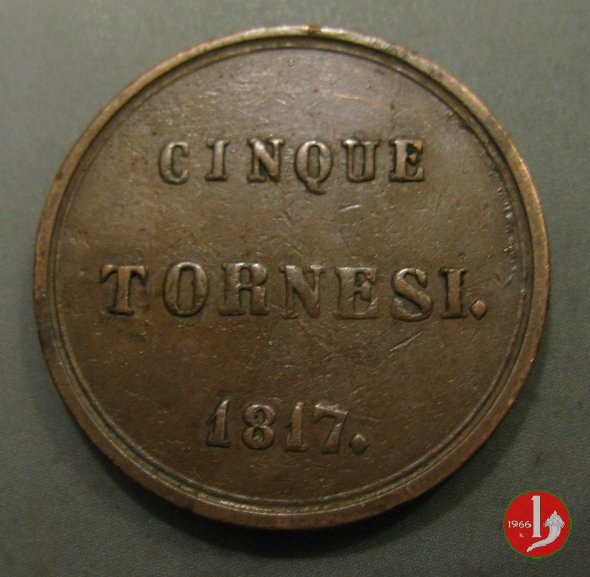 5 tornesi I tipo 1817 (Napoli)