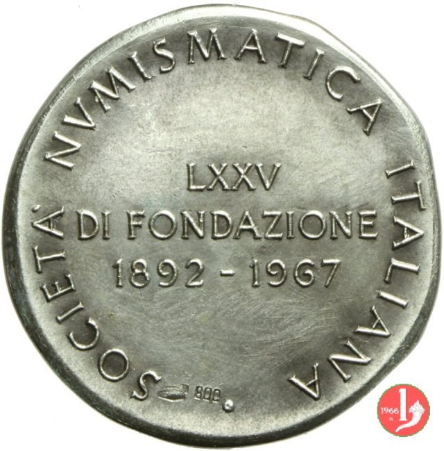 75° Società Numismatica Italiana 1967 1967
