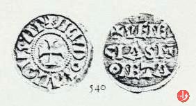 Denaro con Venecias Moneta (3 righe) 814-840 AD (Venezia)
