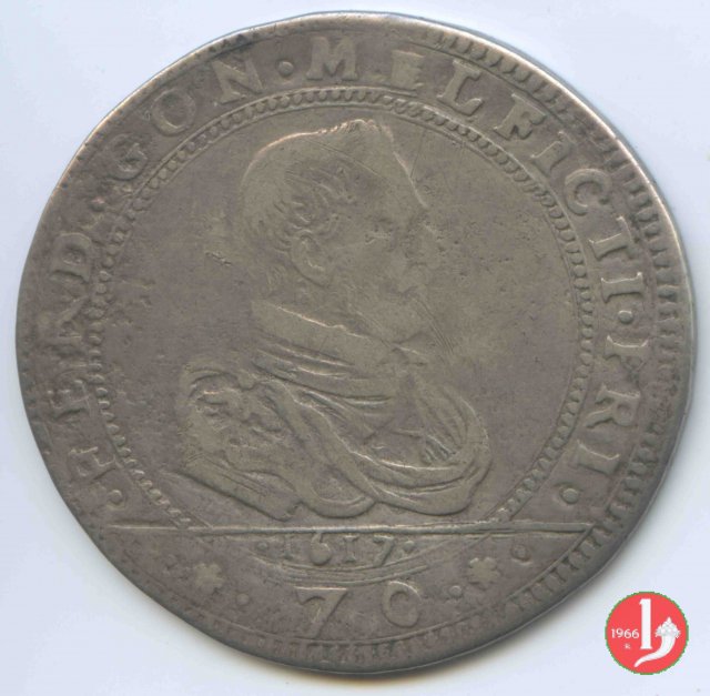 Mezzo scudo da 70 soldi 1617 (Guastalla)