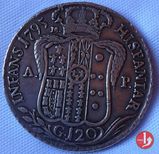 Piastra con stemma 3° tipo 1795 (Napoli)