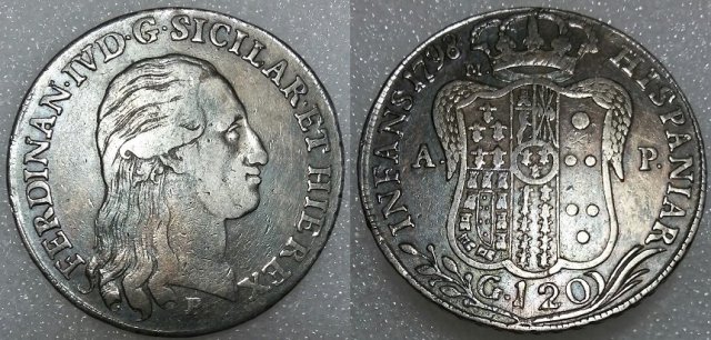 Piastra con stemma 3° tipo 1798 (Napoli)