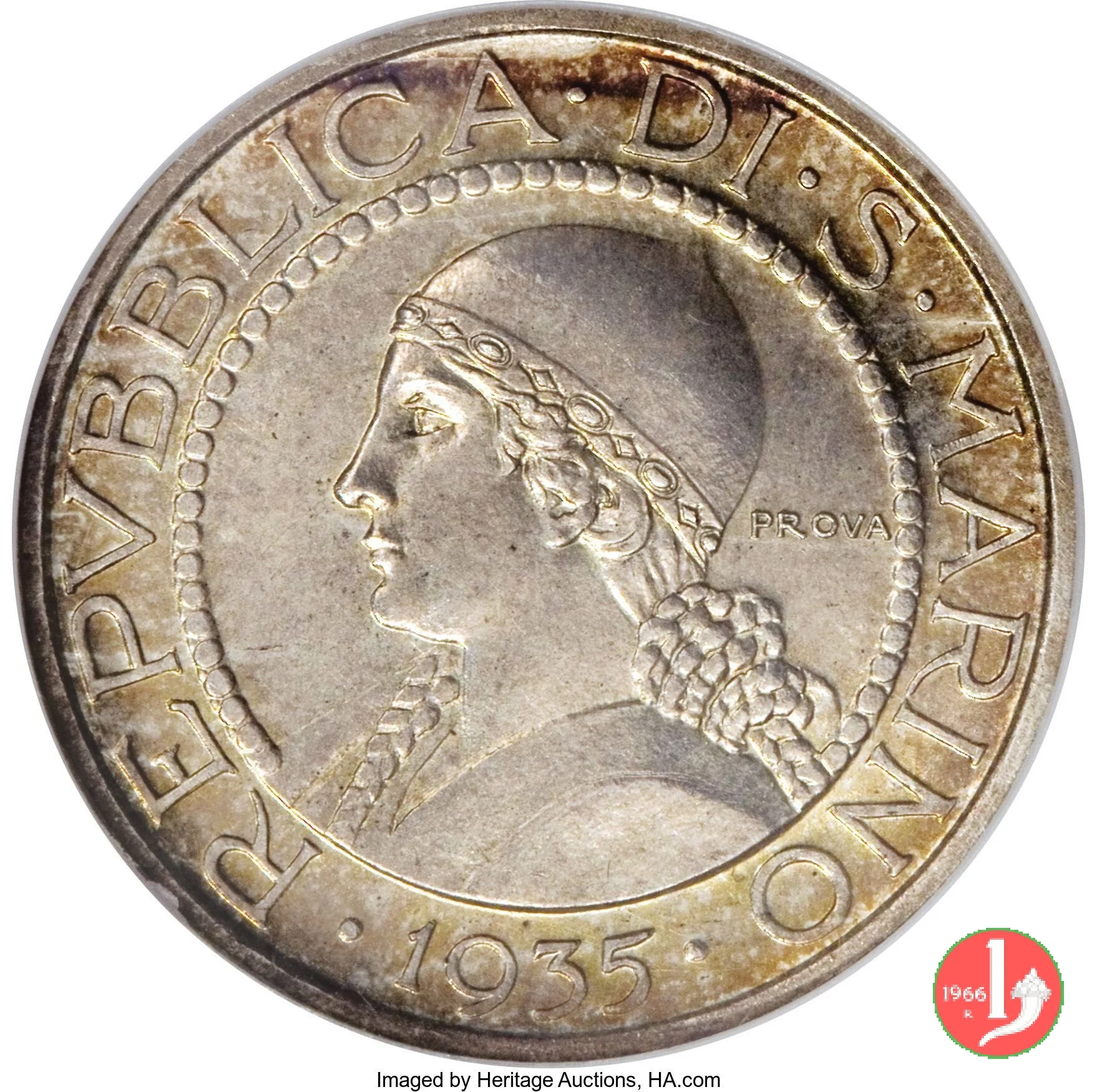 Prova 5 lire 2&deg; tipo 1935 (Roma)