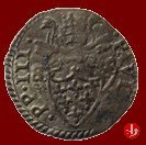 Quattrino (mitria in testa e bandiera in mano) 1534-1549 (Fano)