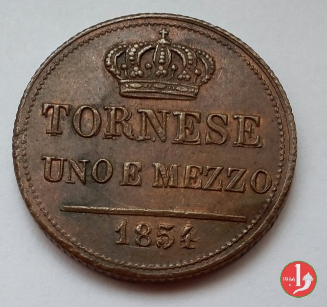 Tornese 1 e 1/2 1854 (Napoli)