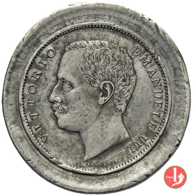 impronta in piombo 20 lire aquila sabauda 1908 (Roma)