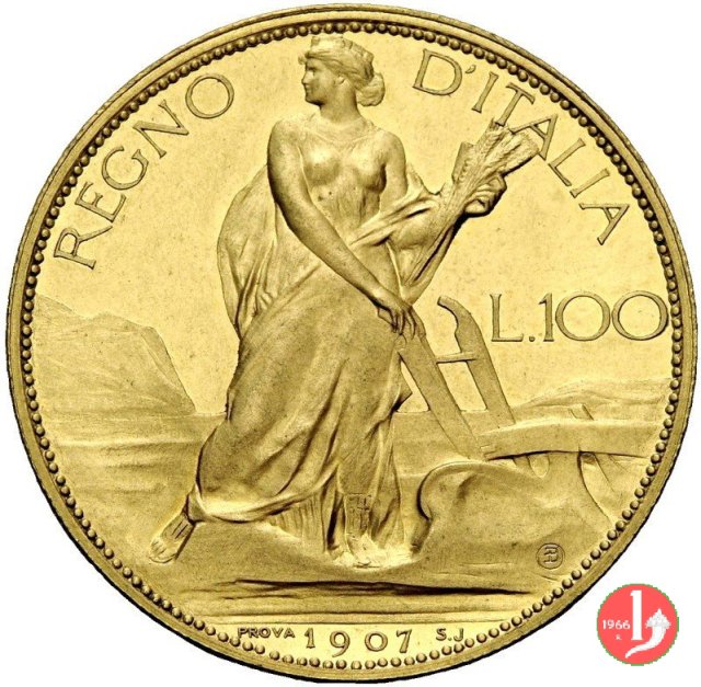 prima prova 100 lire 1907 1907 (Johnson)