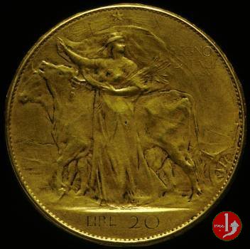 progetto 20 lire 1906 in metallo dorato 1906 (Johnson)